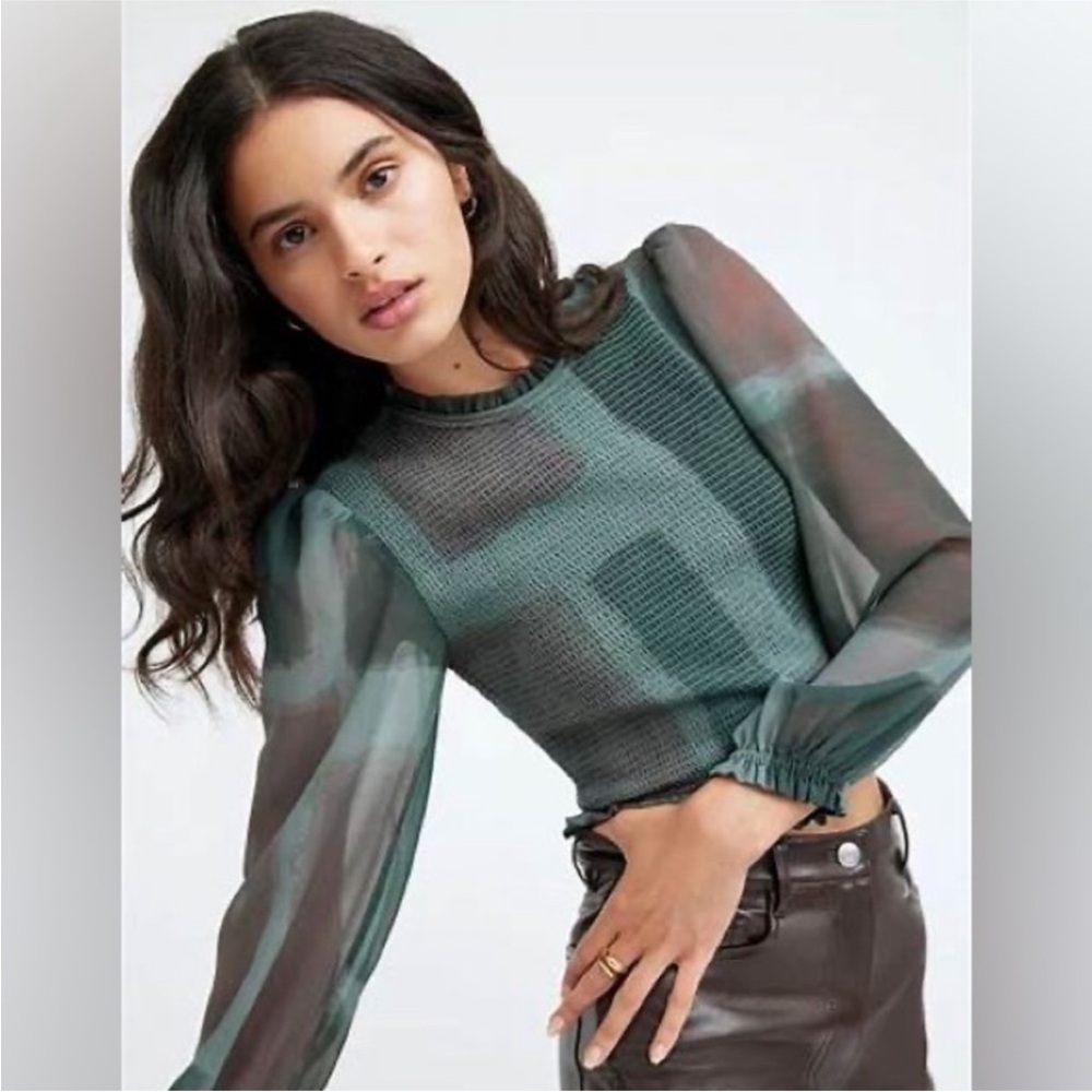 Aritzia - Wilfred Tempest Blouse - Green/Brown Size XL - Picture 2 of 13